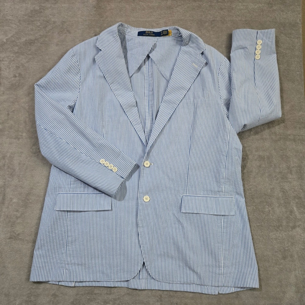 Polo Ralph Lauren Seersucker Blazer 48L Modern Fit Hamptons Old Money Yacht Club